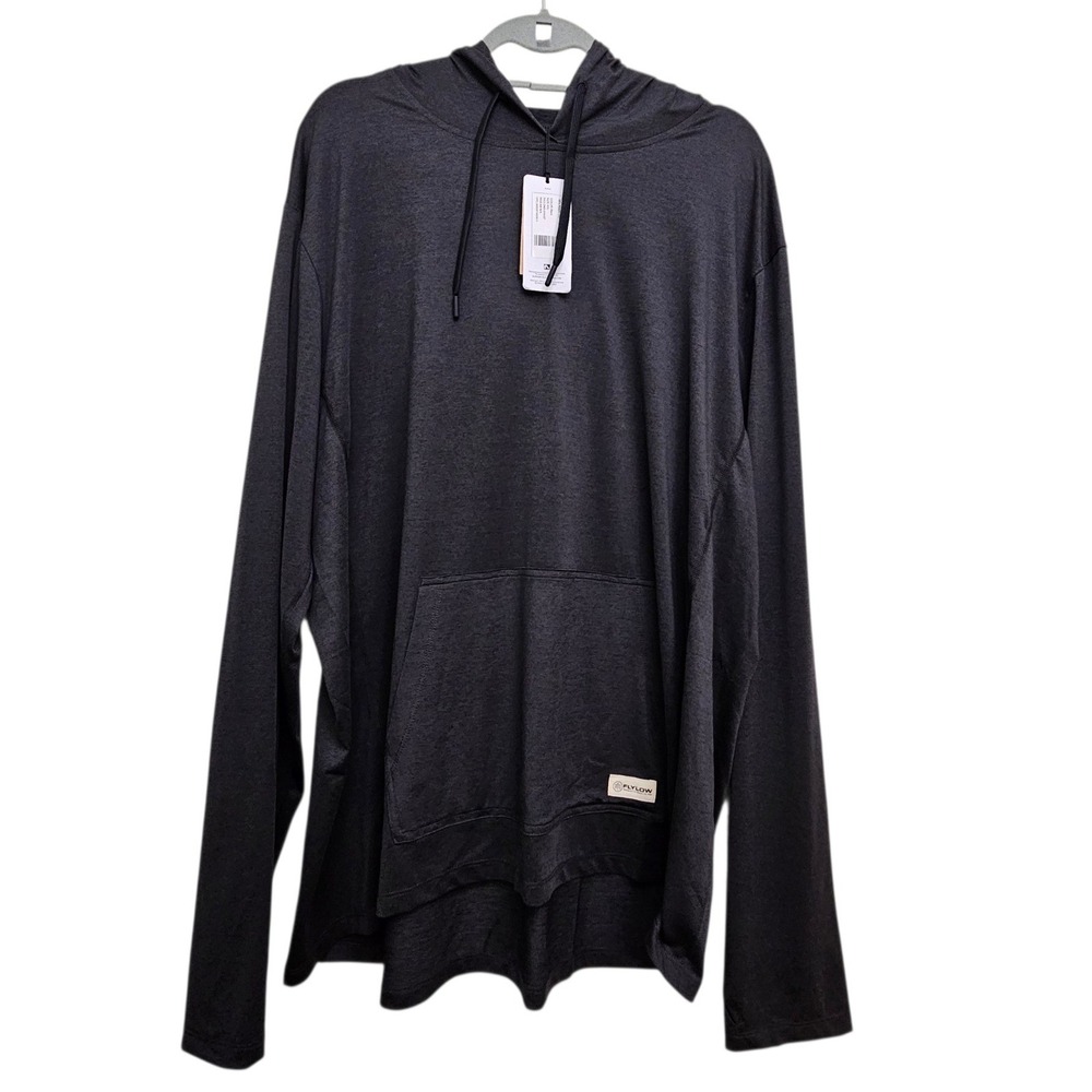 Flylow Nash Sun Hoody XXL‎ Black UPF 50+ Thumbhole Performance Hiking Pullover